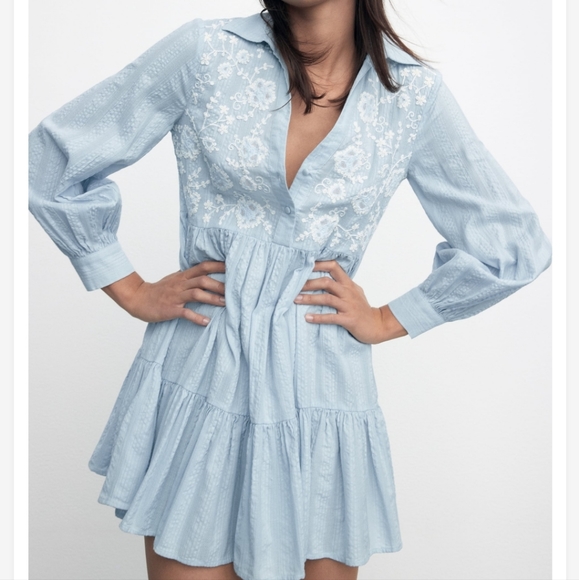 Embroidered Mini Dress Zara - Picture 2 of 10